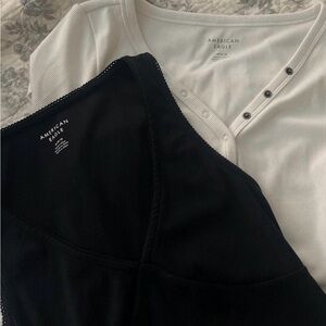 American Eagle Outfitters Black and White Tees